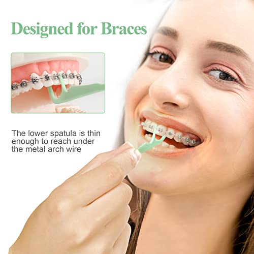 300 Count Orthodontic Flossers for Braces with Floss Dispenser, Brace Flossers for Kids Teeth & Adults, Dental Floss for Braces, Dental Floss Picks, 50 Count Bag (Pack of 6)
