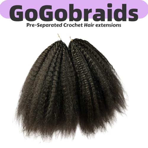 Knotless Pre-Separated Crochet Hair extensions Afro Kinky Straight hair feather crochet 100% human hair extensions for Women Natural Color 20 Inch 120g