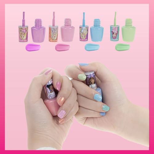 Townley Girl Barbie 8 Piece Nail Polish Set with Nail Dryer for Kids, Peel-Off Water-Based, Safe for Kids, Batteries Not Included, Ages 3 and Up