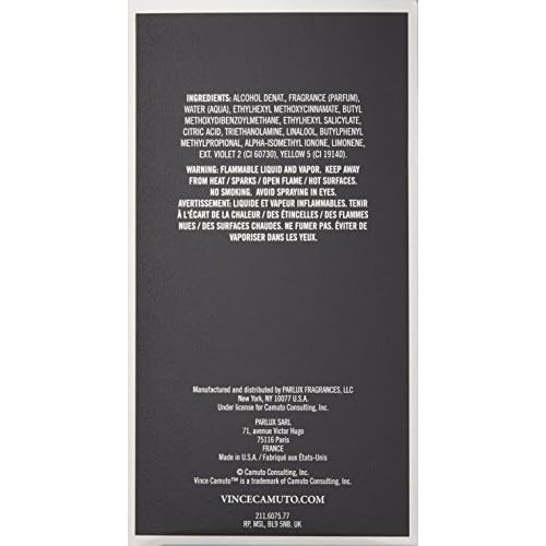 Vince Camuto Eau de Toilette Spray Cologne for Men, Fresh and Woody Scent, Notes of Bergamot, Sensual Leather, Vetiver, Rich Musk, Long Lasting Fragrance