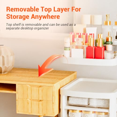 Transparent Stand-Up Makeup Organizer with Detachable Storage Compartments, Organized Arrangement, No Complex Assembly