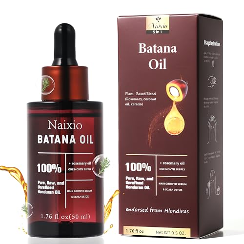100% Natural Batana Oil for Hair Growth & Repair - Nourishes Scalp, Strengthens Hair, Reduces Breakage Split Ends, For Thicker Looking Hair - 1.76 fl oz
