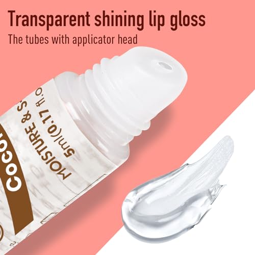 AZEN 60 Pack Lip Gloss Set, Clear Lip Gloss Bulk, Lip Oil for Dry Cracked Lips Moisturizing Hydrating Nourishing with Vitamin E