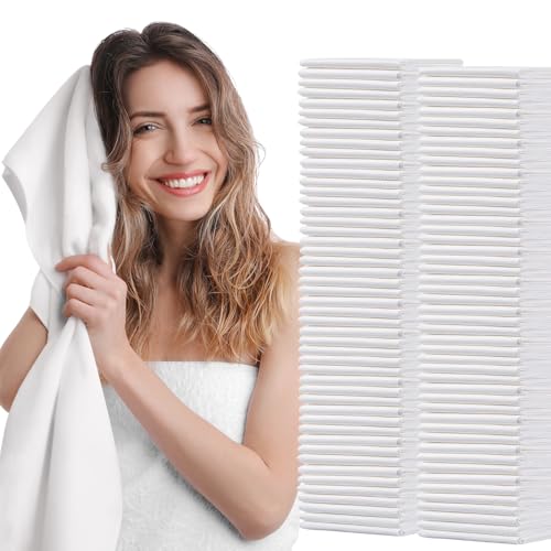 Disposable Bath Hair Drying Towels, 100 Count Super Absorbent Large Luxury Towels, Salon & Spa Yoga Camping Trips for Hair, Face, Body 16" x 31.5"