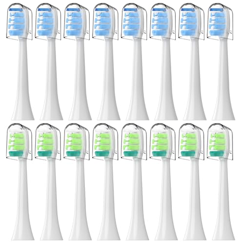 Toothbrush Replacement Heads for Philips Sonicare 16(Green and Blue) Pack Soft Replacement Electric Toothbrush Head Compatible with Philips Sonicare Electric Toothbrush