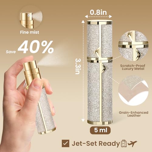 Travel Perfume Bottle Refillable 3PCS, Leak-Proof TSA Perfume Travel Bottle, Luxury Refillable Perfume Atomizer Portable Perfume Sprayer for Women & Men