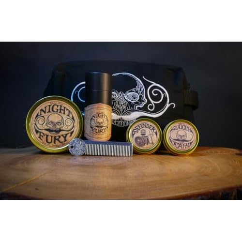 Mustache Balm for Men & Mustache Protector ? Natural Styling & Conditioning Grooming Kit ? Soften & Shape Facial Hair 2oz ? Death Grip (Mustache Gift Set)