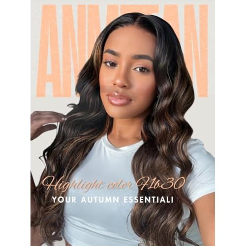FB30 Brown Highlight Bundles with Closure Human Hair 18 20 22+18 Inch, Ombre Body Wave 3 Bundles with 4x4 HD Transparent Lace Closure 12A Unprocessed Soft Remy Hair Balayage Hondy Blonde Color