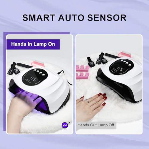 JODSONE Professional U V Nail Lamp with Phone Holder Automatic Sensor and 4 Timers Features 57 Bulbs Nail Lamp for Art Design