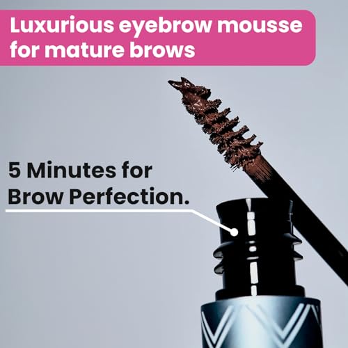 Prime Prometics PrimeBrow Complete ? 3-in-1 Eyebrow Care for Mature Women ? Eyebrow Mousse Tints, Magic Spoolie Brush Shapes, Eyebrow Growth Serum Fills Bald Spots (Deep Brown)