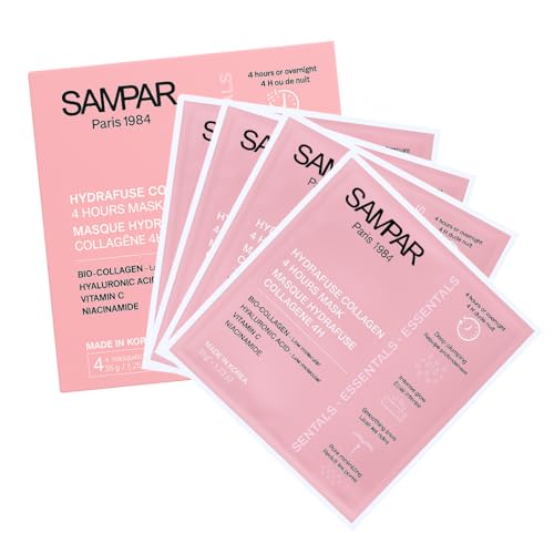 Sampar Hydrafuse Collagen 4 Hours or Overnight Mask ? Korean Skincare for Radiant, Smooth Skin | Anti-Aging Face Mask with Ultra-Potent Collagen to Reduce Wrinkles, Tighten Pores & Boost Glow (4-Pack)