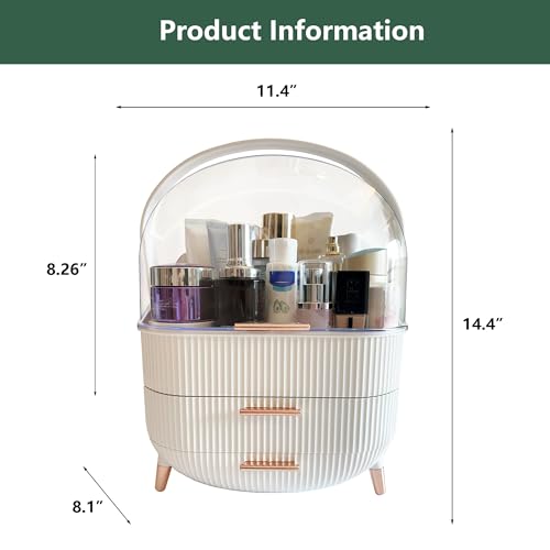 Upgrade Large Makeup Organizer Countertop Vanity Case Skin Care Cosmetic Storage Box Bathroom Counter Perfume Skincare Organizers Make Up Caddy Gift for Women Girls Clear Design Easy Visibility