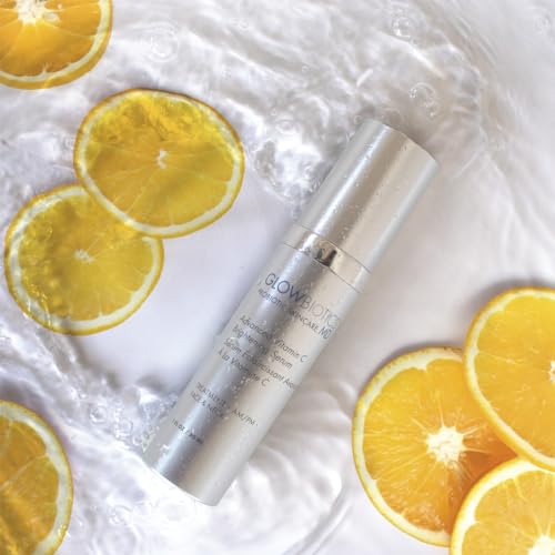 Glowbiotics Advanced Vitamin C Brightening Serum with Probiotics & Hyaluronic Acid ? Collagen Boost, Reduces Wrinkles & Dark Spots, Evens Tone ? Airless Pump