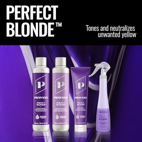 Pravana The Perfect Blonde Purple Toning Masque Treatment | Neutralizes Brassy, Yellow Tones | For Color Treated Hair | Chromasilk Enhances Shine & Protection | Vegan | Paraben & Sulfate Free