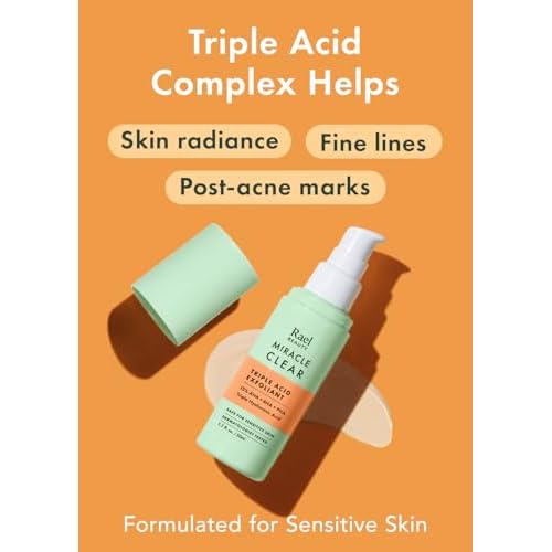 Rael Face Exfoliator, Miracle Clear ? Exfoliating Serum with 15% AHA/BHA/PHA Complex and Hyaluronic Acid, Hydration, Korean Skin Care (1.7 fl oz)