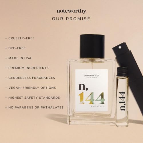 Noteworthy n,144 Brightside Eau De Parfum ? Citrus, Vanilla | Sophisticated, Warm Fragrance for Any Occasion | Long-lasting Unisex Perfume for Women & Men (100ml)