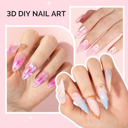 MelodySusie 3D Gel Nail Art, Clear Sculpting Gel No Wipe Nail Art Gel for Molding, Painting, Chrome Powder & Rhinestone Glue, UV/LED Cured 3D Nail Design Gel 15g