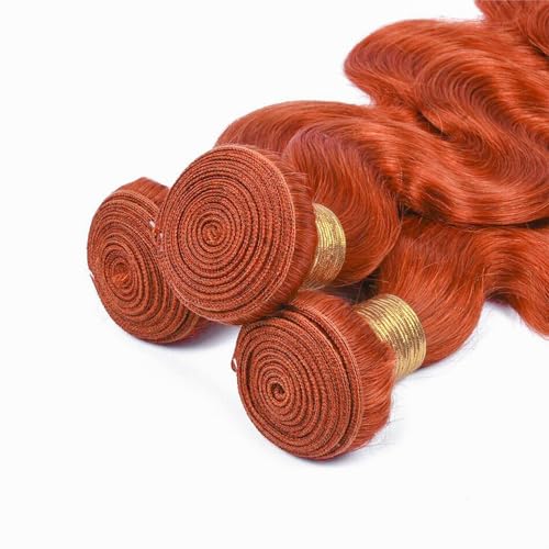 Ginger Bundle Color 350 Body Wave Human Hair Bundles 8A Ginger Body Wave 3 Bundles 14 14 14 Inch Color 350 Orange Bundle Ginger Orange Hair Extensions
