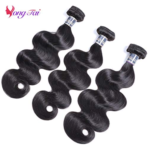 Brazilian Body Wave Human Hair Extensions - 12/14/16 Inch, 8A Virgin, 100% Unprocessed, 1B Color