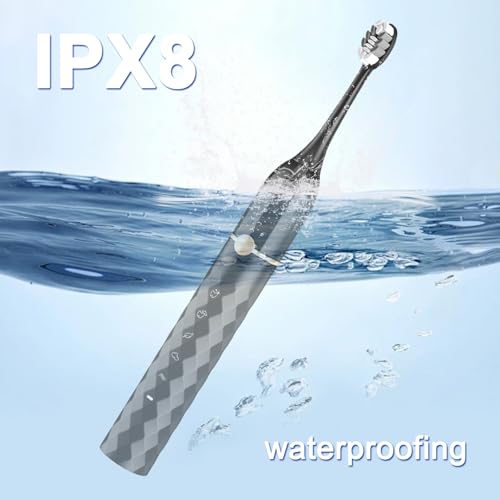 Electric Toothbrush Set, Equipped with 10 Brush Heads and Travel case, IPX8 Waterproof, 2-Minute Timer, 42000 high-Frequency Vibrations, 5 Modes, The First Choice for Gift Giving