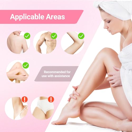 Roll On Wax Kit for Women - Easy to Use - At-Home Hair Removal for Body (Arms & Legs) with 2 Honey Wax Roller Cartridges & 50 Strips (Pink)