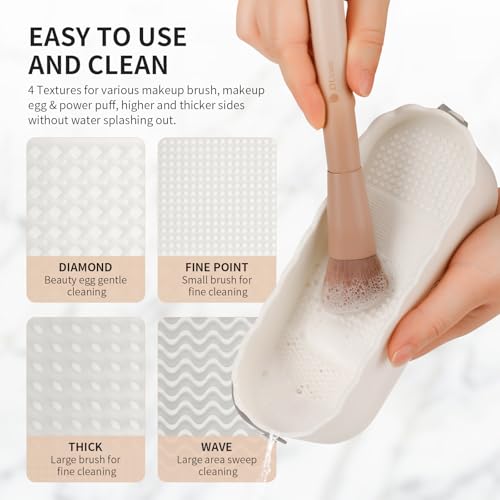 DUcare Makeup Brush Cleaner Shampoo Soap Solid Brush Cleaning Mat Removes Cosmetic Color Brush Cleaner Pad for Cleaning Makeup Sponges Brushes