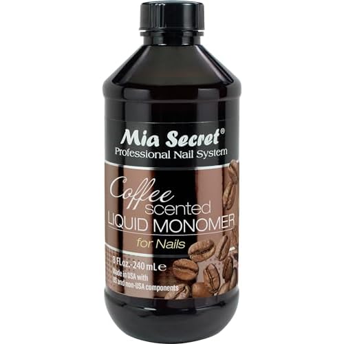 Mia Secret COFFEE SCENTED Liquid Monomer - Alternate Acrylic Nail Liquid for Acrylic Powder - EMA monomer - Scented Nail Monomer liquid - ema monomer acrylic nail liquid (8 oz.)