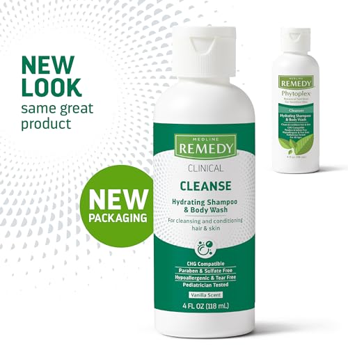 Medline Remedy Clinical Shampoo & Body Wash, Gentle Cleansing Formula, 4 oz., Moisturizing and Soothing, Pack of 48
