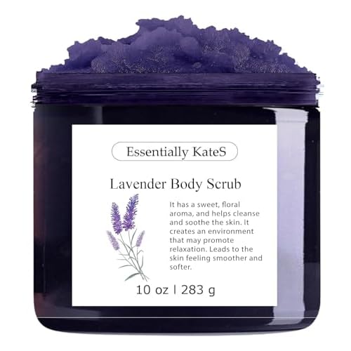 Lavender Body & Foot Scrub 10 oz - A blend of lavender essence, shea butter, and coconut oil for a fragrant journey to a serene countryside - The best stocking stuffer.