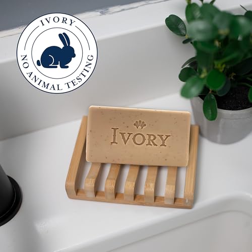 Ivory Exfoliating Bath Bar Soap, Designed for Whole Family with Plant-Based Cleansers, Made Without Heavy Perfumes, Parabens or Phthalates, Warm Vanilla + Oat Milk Scent, 3.17 oz (4 Count)