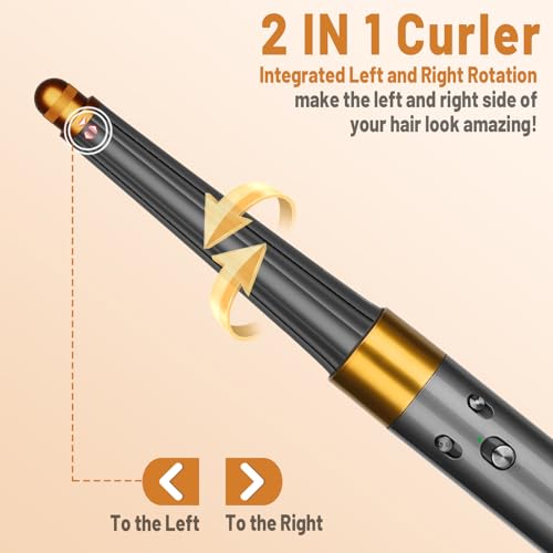 Hair Long Conical Barrel for Dyson Airwrap, 0.78-1.4Inch/ 20-36mm Conical Long Curling Barrels Compatible with Airwrap HS01/05, Self-Curling Hair Roller Curlers Attachment, Gold