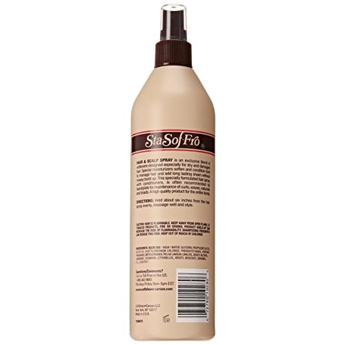 SoftSheen-Carson Sta-Sof-Fro Hair & Scalp Spray Comb Out Conditioner with Lanolin, Extra Dry, 16 Fl oz