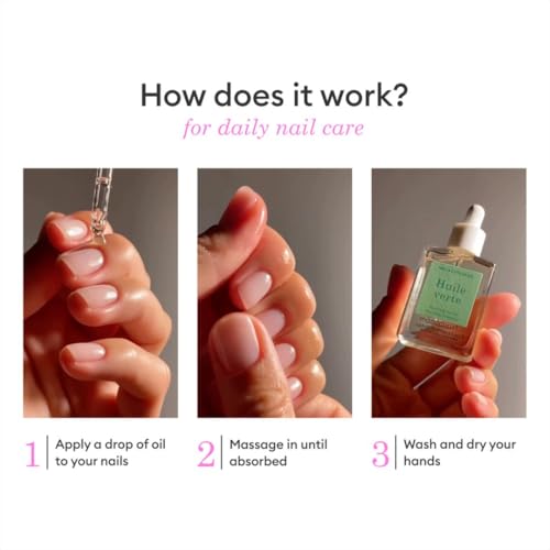 Manucurist Green Oil Nail Care - Nail & Cuticle Oil for Nails - Nourishes and Regenerates Nails and Cuticles - Promotes Growth - Blend of 6 Oils - 99% Bio-Sourced - Nail Care - 0.5 fl oz Bottle