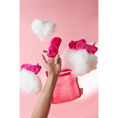 Eye MITT by The Original MakeUp Eraser, Erase All Eye Makeup With Just Water, Including Waterproof Mascara, Eyeliner, and More! Pack of 4 Mitts + laundry bag