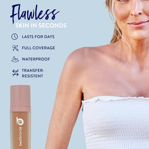 Best Bronze Bombshell Body Makeup - Tattoo Cover Up Makeup & Body Foundation Waterproof - Tattoo Concealer Waterproof for Scars, Varicose Veins Cover Up & Leg Foundation (NC61 Deep Radiance)
