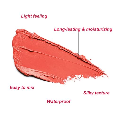 Multi-Use Makeup Blush Stick,Beauty Solid Moisturizer,Waterproof Natural Nude Makeup,Tinted Solid Moisturizer Stick for Eyes Lips Cheek(1#shy pink)
