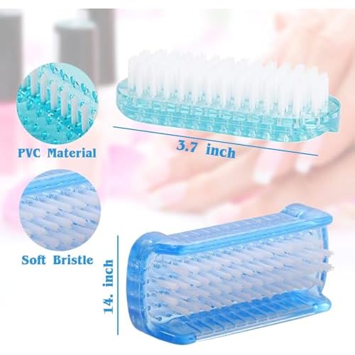 4 Pcs Nail brush Two Sided,Nail brush for cleaning fingernails Men Women,Nail brushes for Toes,Easy use fingernail brush,Nail scrubber brush for Travel,Nail cleaning brush kids