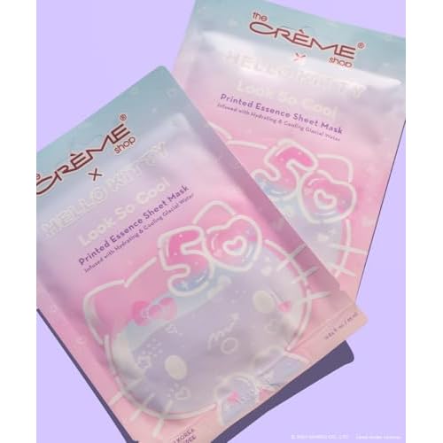 The Cr?me Shop x Hello Kitty Feel So Clear Printed Essence Sheet Mask, Clarifying and Hydrating Face Mask with Tea Tree and Hyaluronic Acid - 50th Year Anniversary Limited Edition - (Pack of 6)