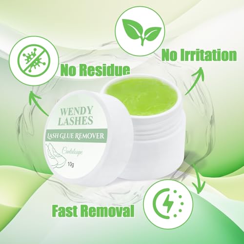Wendy Lash Remover for Eyelash Extensions: Effectively Cluster Glue Remover Cream, Green Cantaloupe