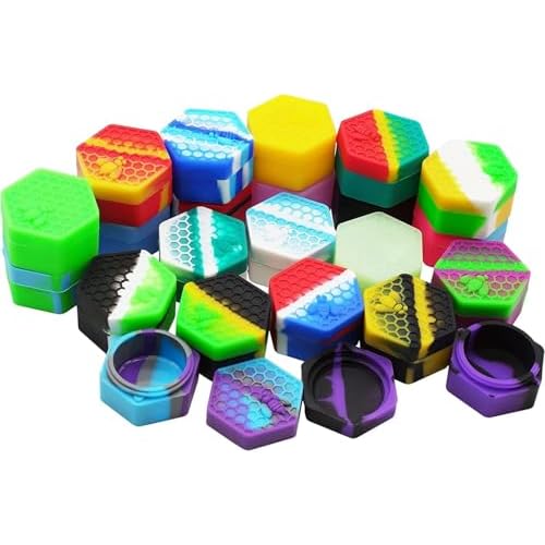 26ml Hexagon Wax Silicone Containers Concentrate Non-stick Jars (100)