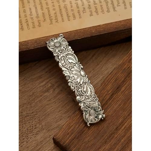 HAQUIL Vintage Flower Rectangular Hairclip, Hair Clip Vintage Viking Celtic Knot Protection Hair Clip, Barrettes Gift for Women Viking Hair Accessories