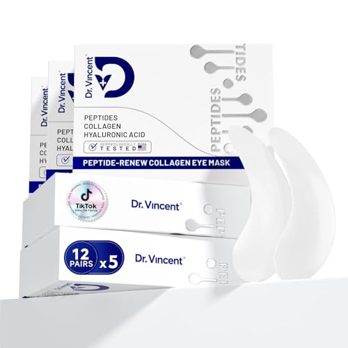 Peptide Under Eye Patches, Firming Eye Patches Instant Reduces Dark Circles and Puffiness, Collagen Under Eye Mask for Bags Treatment, Wrinkles, 60 Pairs