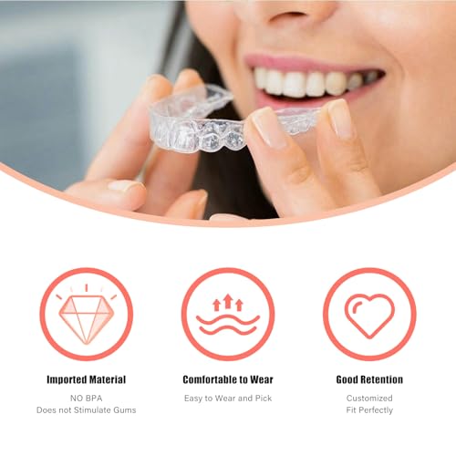 Custom Clear Retainers for Upper and Lower Teeth, BPA & Latex-Free, Invisible and Comfortable Fit for Adults and Teens (Upper & Lower Set)