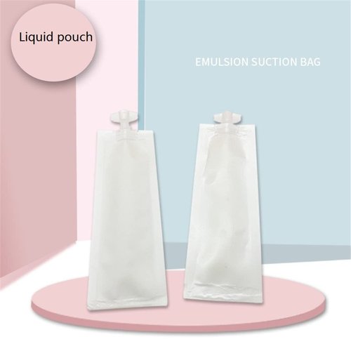 NATX 50Pcs 0.17oz Matte Cream Shampoo Perfume Cosmetic Liquid Spout Pouches Heat Seal Portable Travel Liquid Clear Plastic Empty Packaging Bag Divide bag 5ml