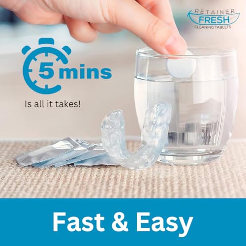 Retainer Cleaner Tablets - 120 Tablets 4 Month Retainer Fresh - Retainer Cleaning Tablets, Mouth Guard Cleaner, Denture Cleaner, Aligner Cleaner, Brite Retainer Tablets