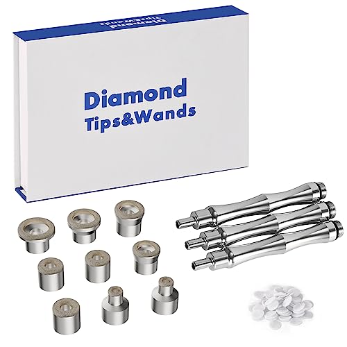 Diamond Dermabrasion Tips Microdermabrasion Machine Accessories Dermabrasion Tool Microdermabrasion Replacements 9 Tips 3 Wands