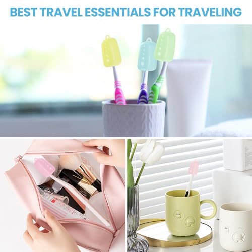 6 Packs Silicone Toothbrush Covers, Tooth Brush Cover Cap for Electric & Manual Toothbrushes, Toothbrush Travel Essentials