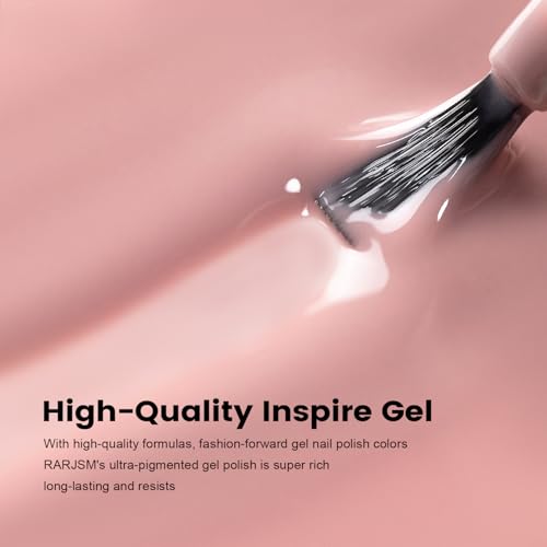 RARJSM Nude Gel Nail Polish Gray Mauve Pink Neutral Skin Tone Sheer Jelly Gel Polish 1PC 15ml Single Bottle Cream Transparent Pink Nail Gel Polish Soak off UV LED Cured for Home Salon DIY Manicure