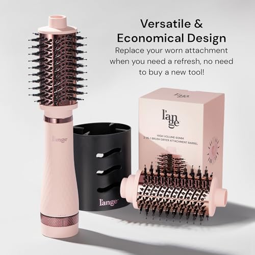 L'ANGE HAIR Multi-Volume Series Blow Dryer Brush | Interchangeable Hair Dryer Brush with Ionic Titanium Barrel for Smooth, Voluminous Styling | Black - Oval 75mm