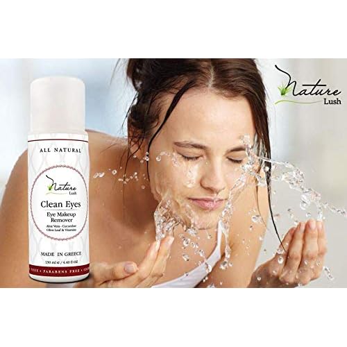 Nature Lush The Best Natural Eye & Face Makeup Remover - Oil Free - Rich Vitamins - Non Irritating ? No Hazardous Chemicals - ¡°Clean Eyes Made In Greece 4.4 oz